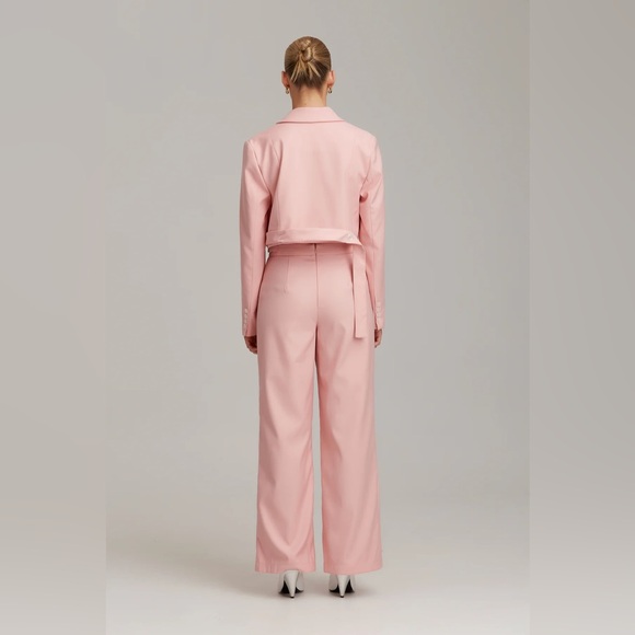 NWT C/MEO COLLECTIVE Validate Wide Leg Blush Pink Trouser Pants S 4 - Picture 2 of 8